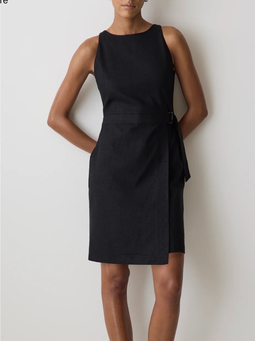 RW&CO. Black Sleeveless Sheath Dress with Side Buckle